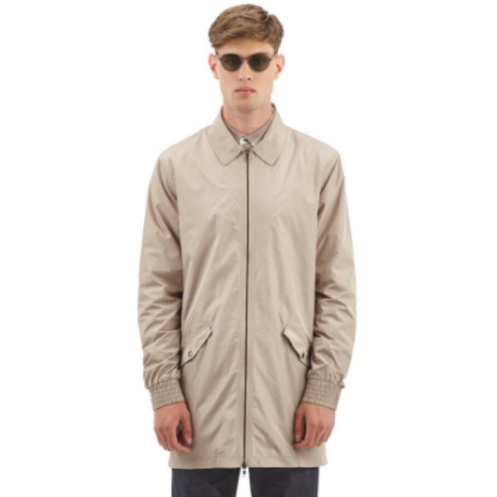 I Love Ugly Men's Khaki Raincoat Jacket Medium EUC NEAR NEW beige stone trench …